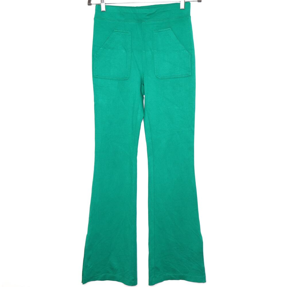 MAEVE ANTHROPOLOGIE Eve Ponte Pant High Rise Wide-Leg Kelly Green Women's XST